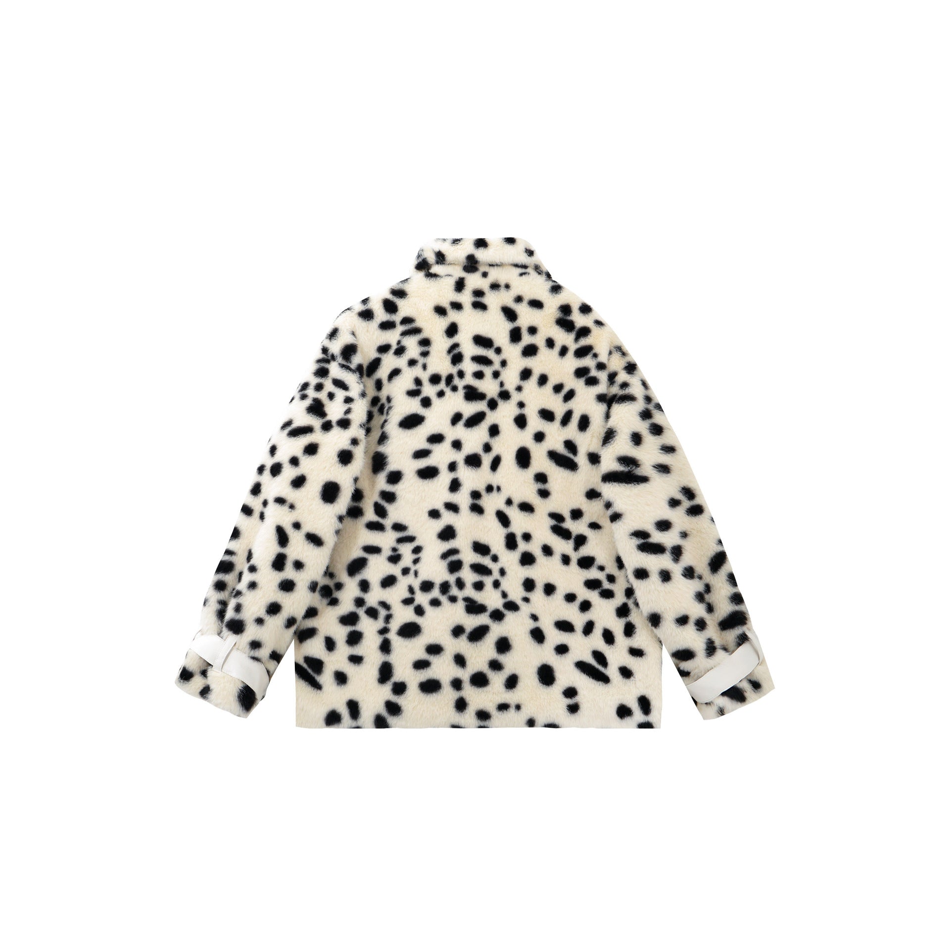 Leopard print lamb wool cotton jacket for women