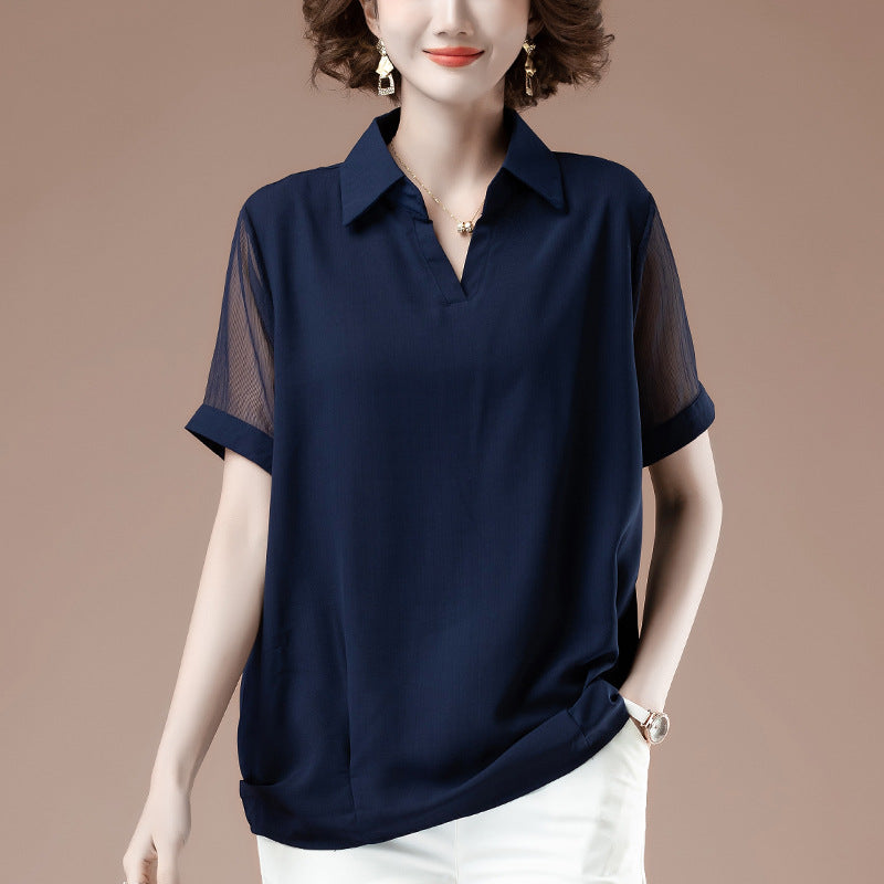 Women's collar short sleeved t-shirt
