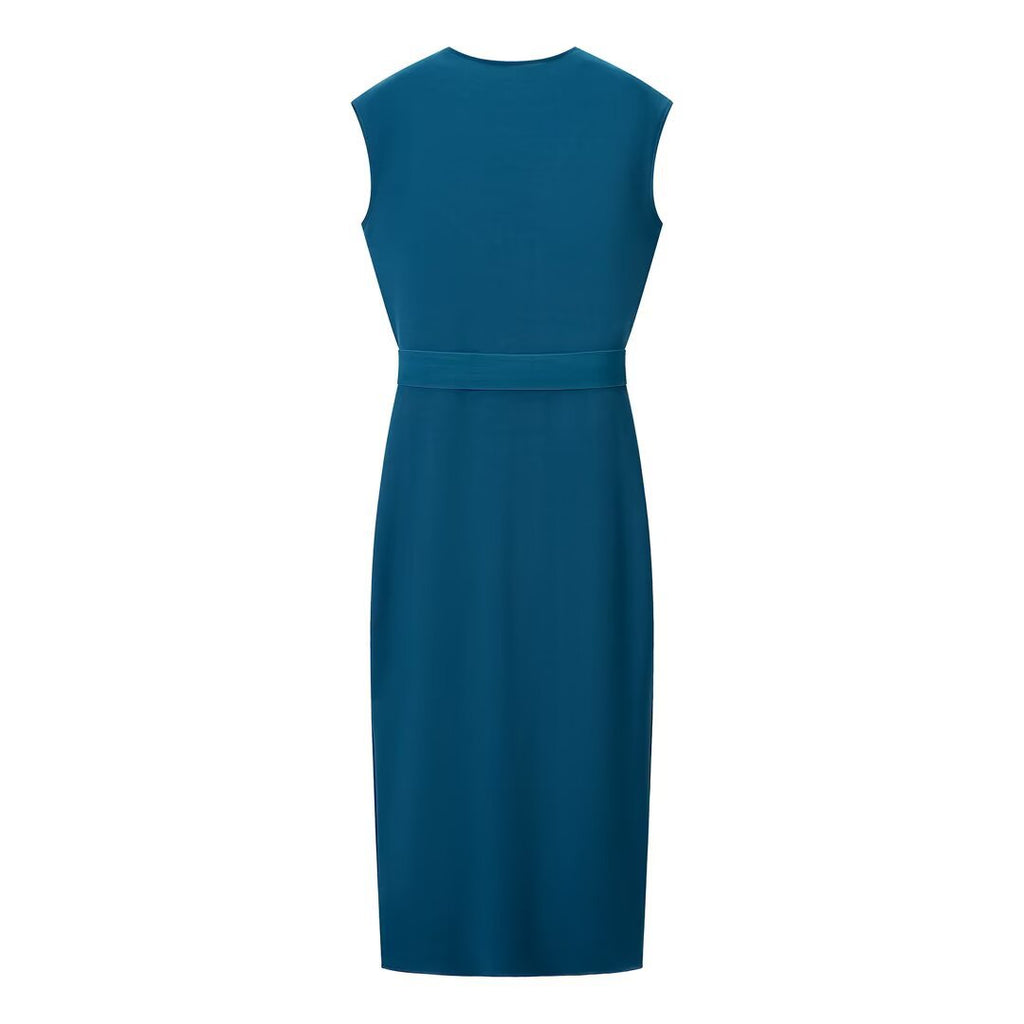Hundred matching waistband elastic MIDI dress
