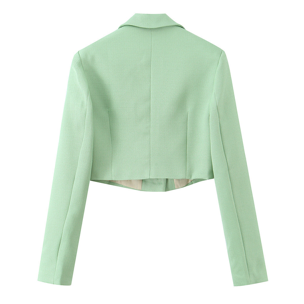 Commuting style spicy girl short long sleeved suit jacket