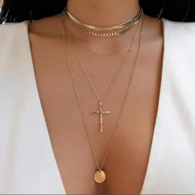 Multilayer Trend Elegant Jewelry Long Snake Chain Crystal St