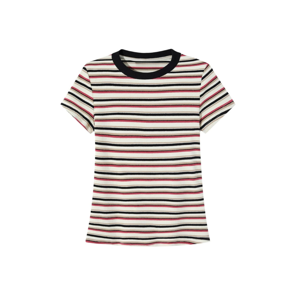Chic Regular Shoulder Fitted Basic T-Shirt for Women