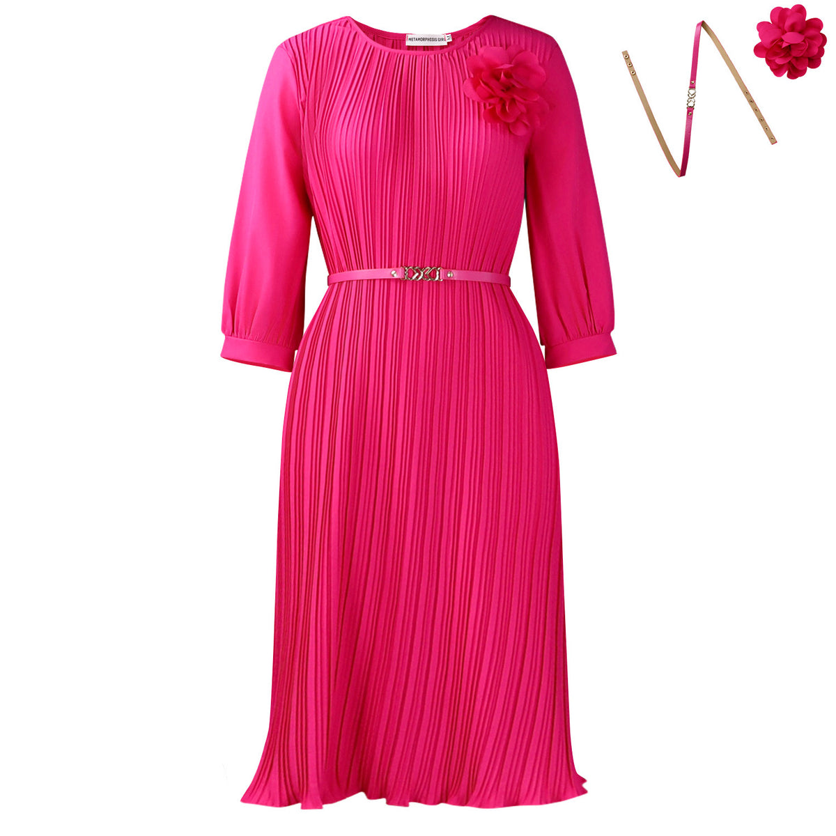 Short sleeved square neck solid color high waisted ruffle edge dress