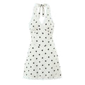 Versatile lace patchwork polka dot neck skirt