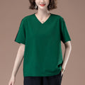 V-neck short sleeved T-shirt for women