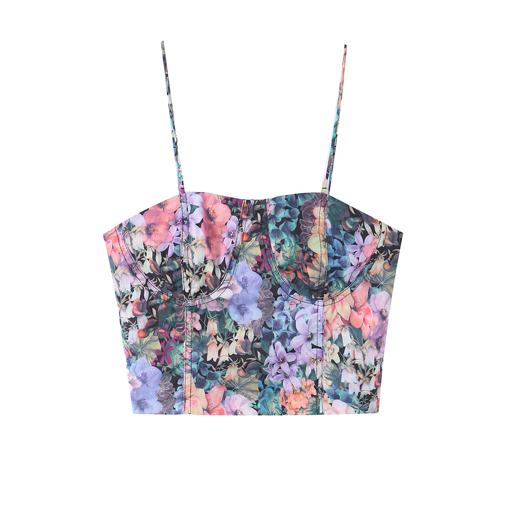Floral Corset Strap Top for Women,, Wearable Inner Layer or Outerwear,