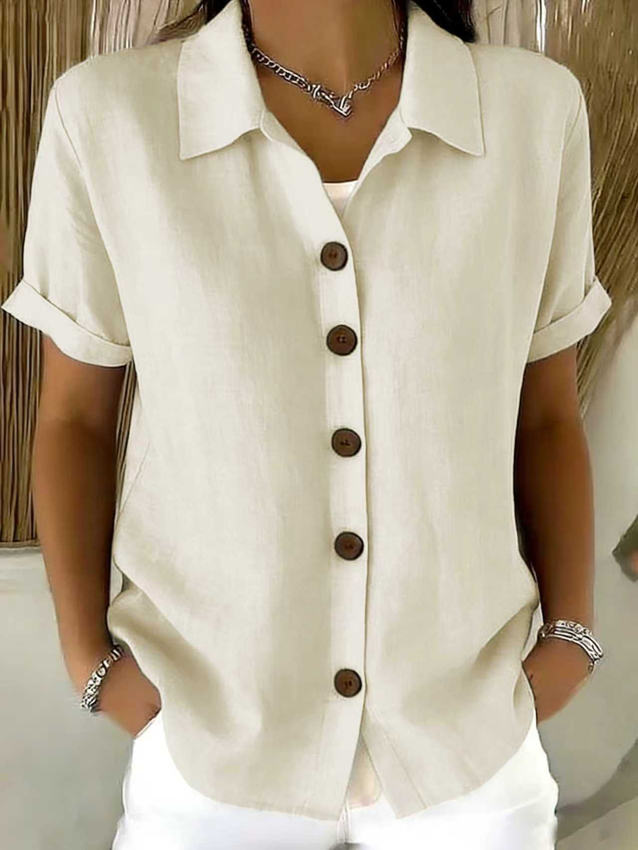 Collar short sleeved top