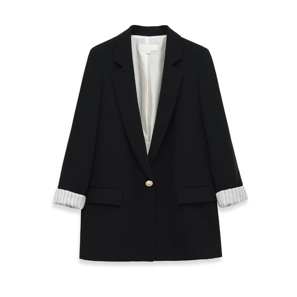 Commuting style flip tie shoulder suit jacket
