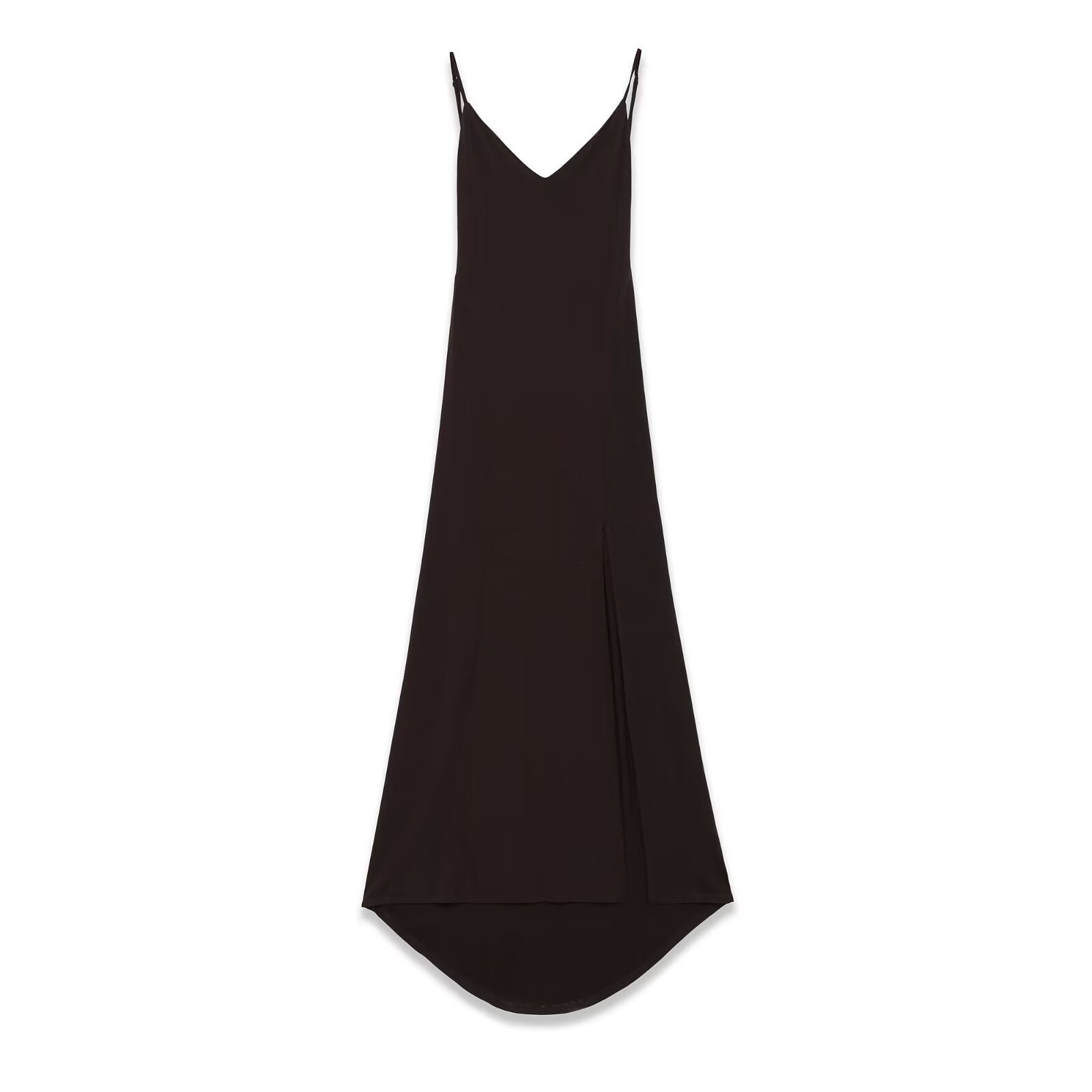 Versatile backless crepe fabric long camisole dress