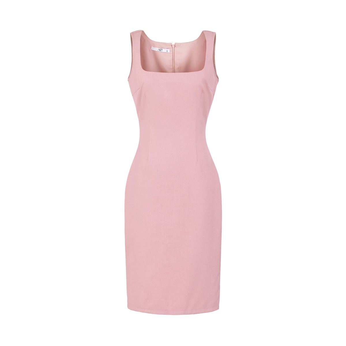 Waist cinched square neck dress