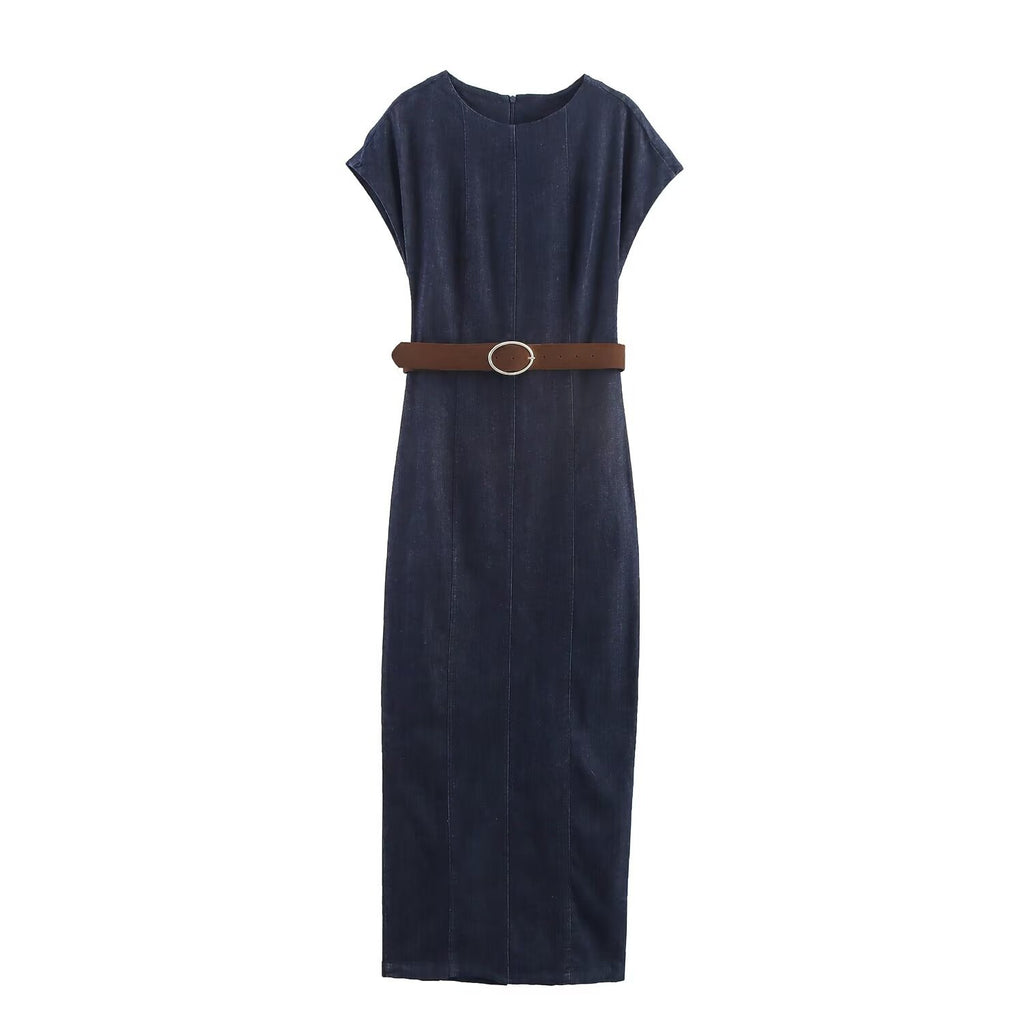 Versatile slim fit waist belt MIDI dress