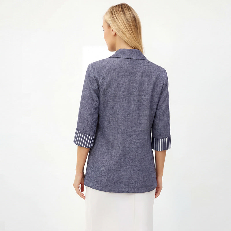 Collar striped jacket
