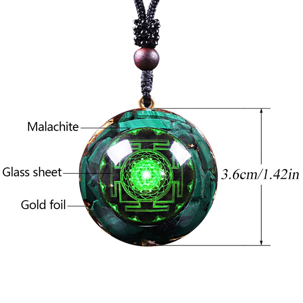 Orgonite Pendant Quartz Chakra Necklace For Women Men EMF Radiation Protection Healing Crystal Jewelry Gift