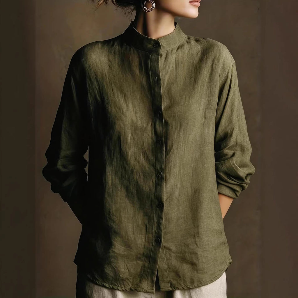 Collar loose long sleeved shirt