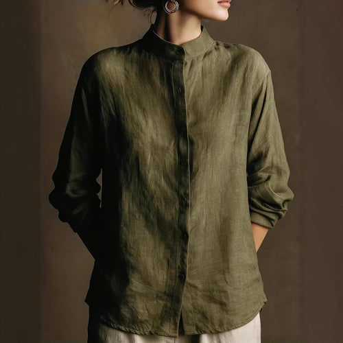 Collar loose long sleeved shirt