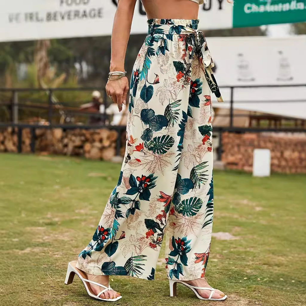 Loose lace up pants