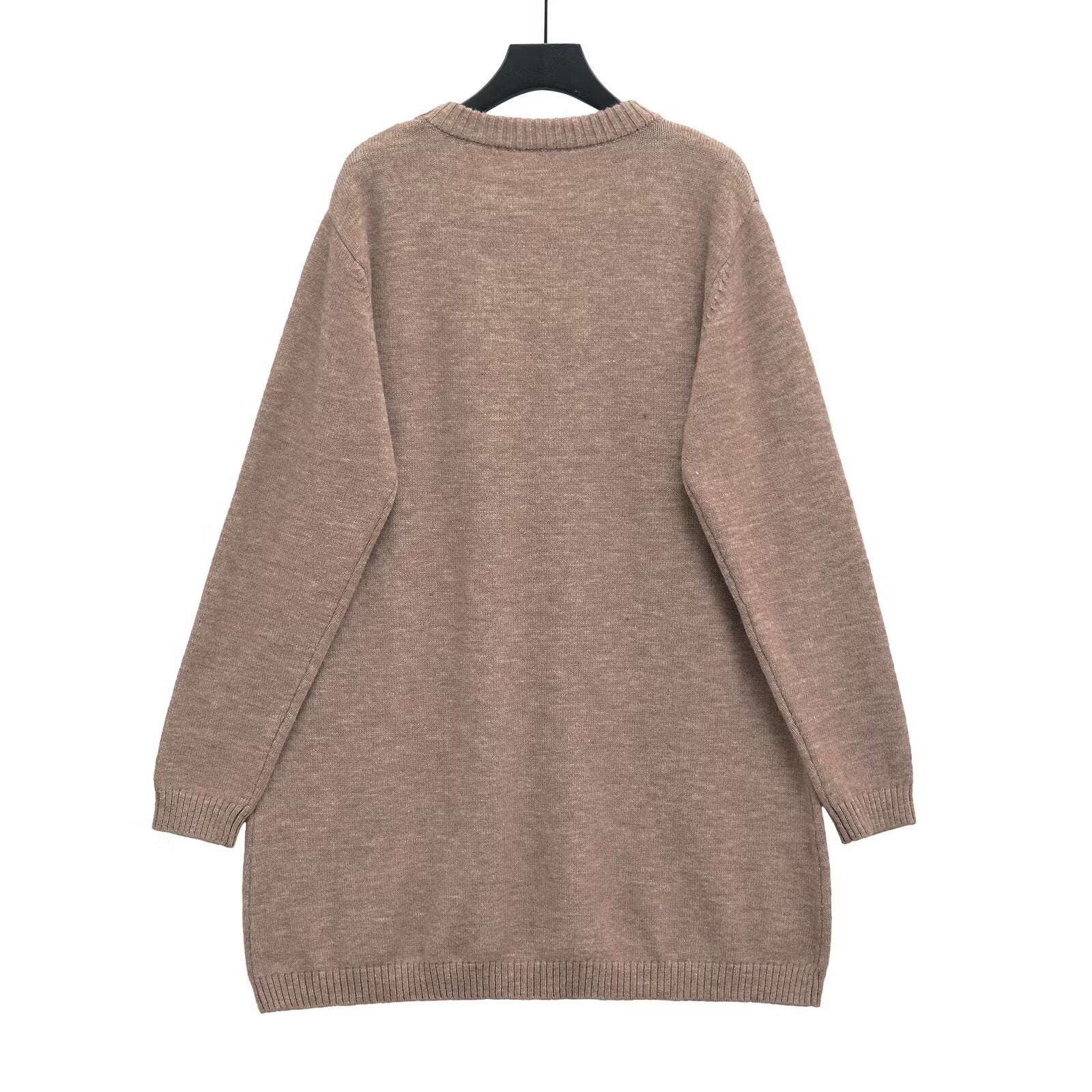 Lazy style casual versatile loose round neck knitted dress