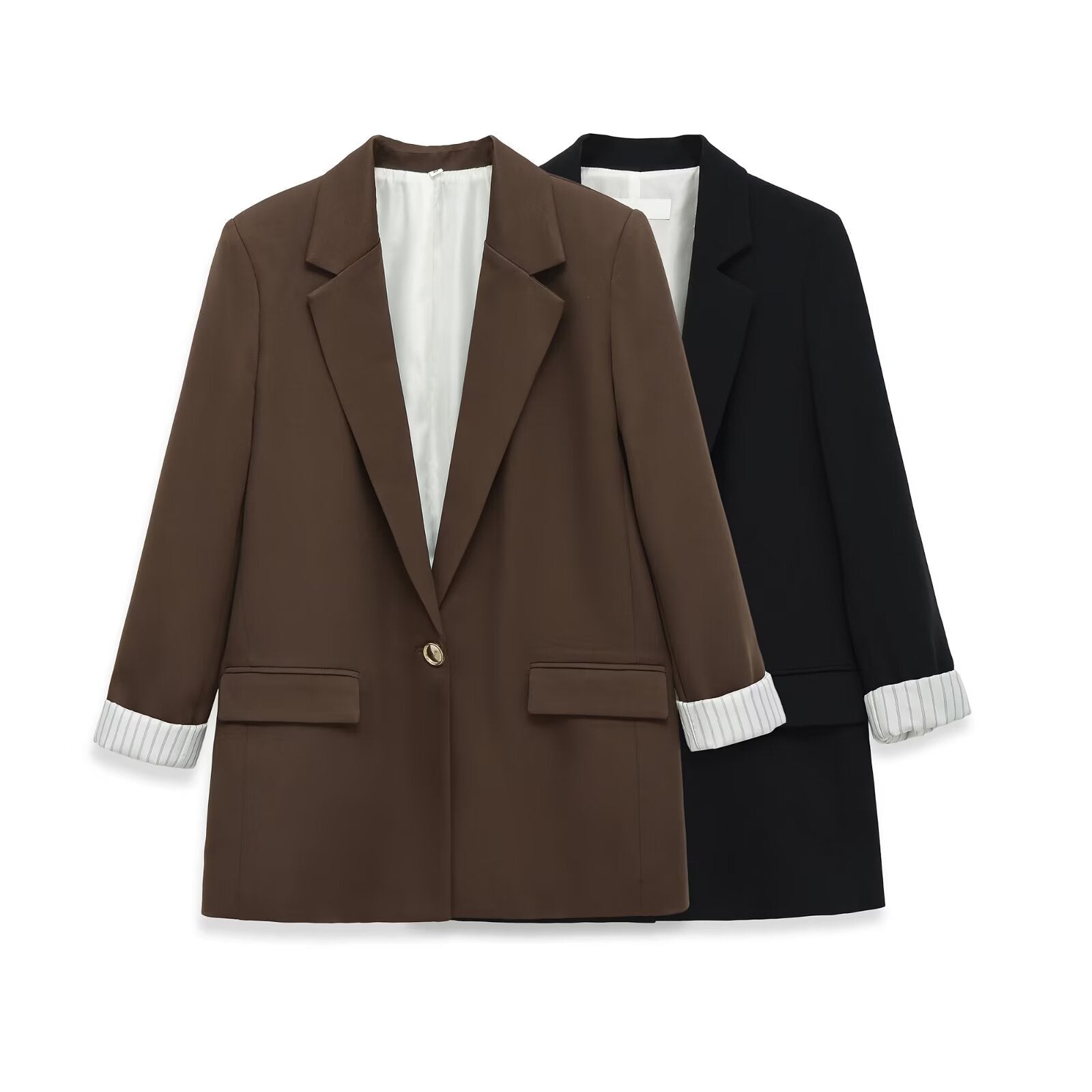 Commuting style flip tie shoulder suit jacket