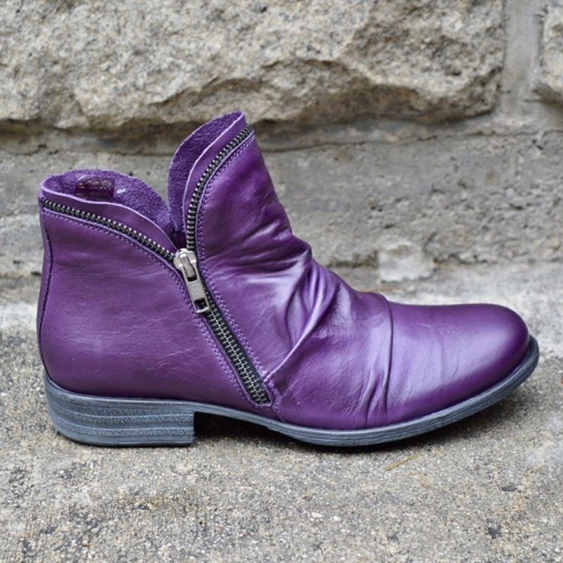 Autumn and winter new Europe and the United States hot selling thick heel double zipper ankle boots for women Martin boots