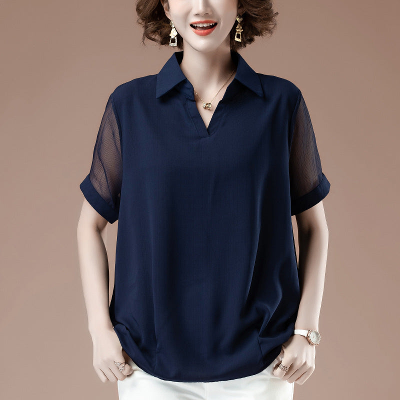 Women's collar short sleeved t-shirt