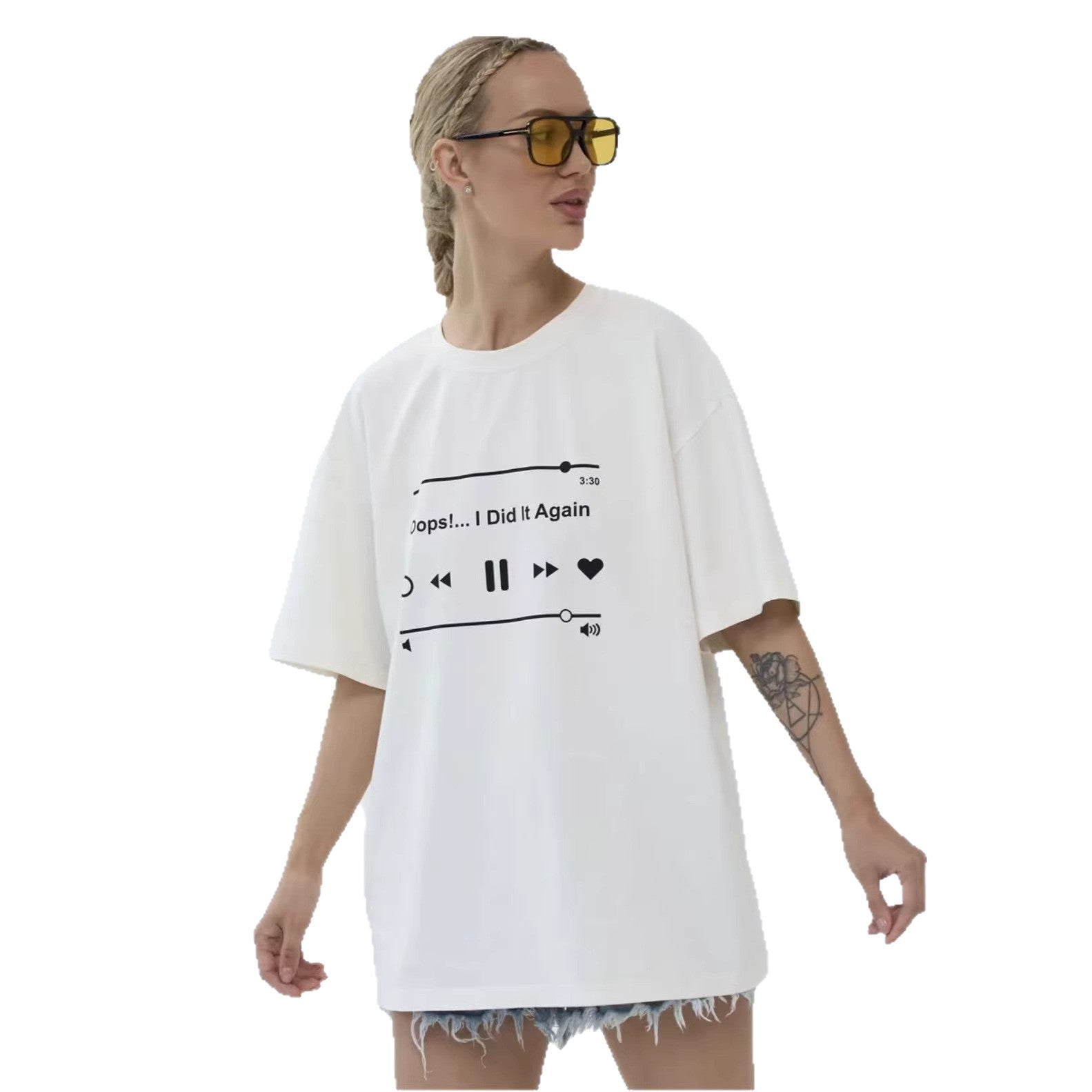 Round neck short sleeved top for women