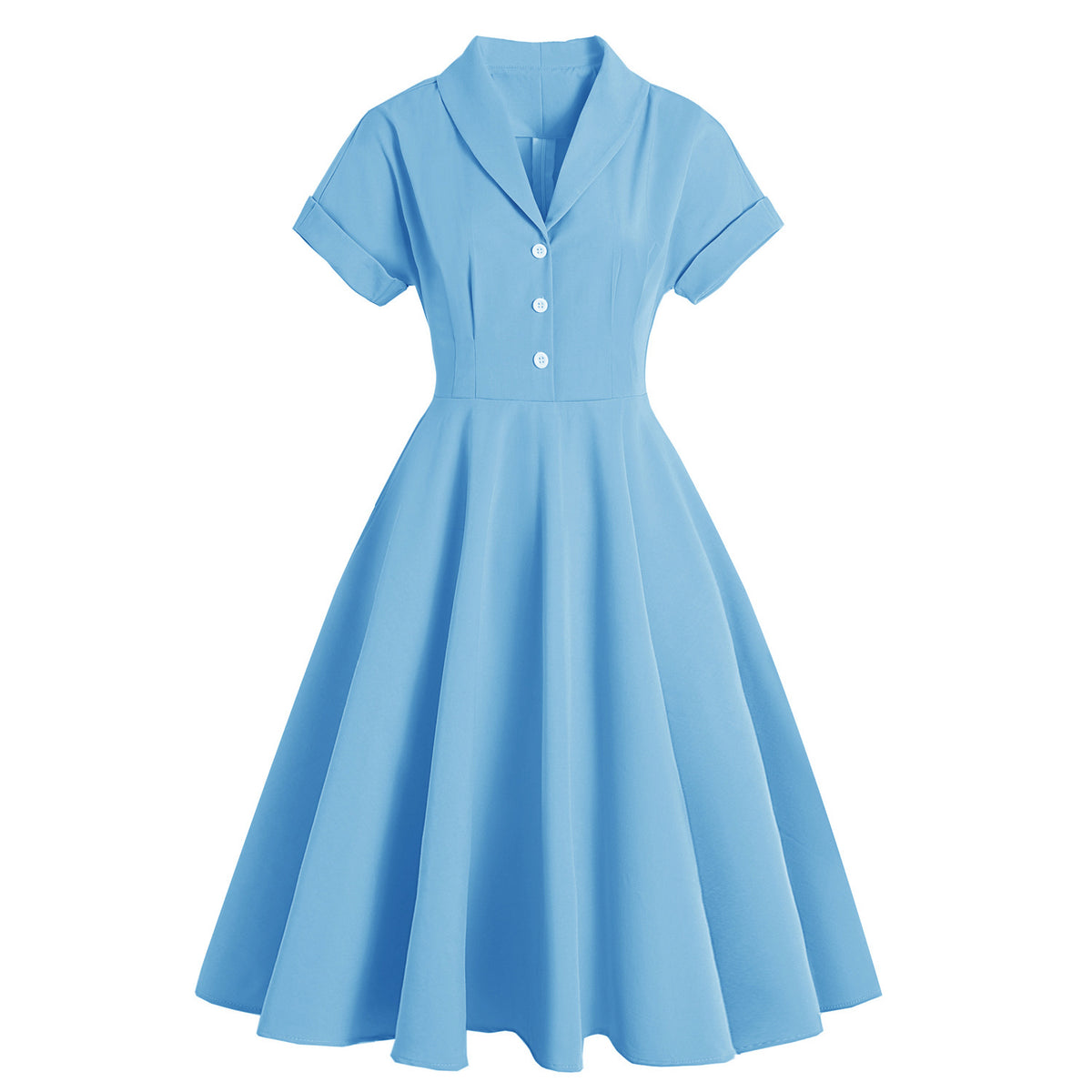 Short Sleeve Performance Dress, Hepburn Style, Vintage Maxi DressFlared Retro Dress