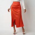 Women's high waisted slit long skirt