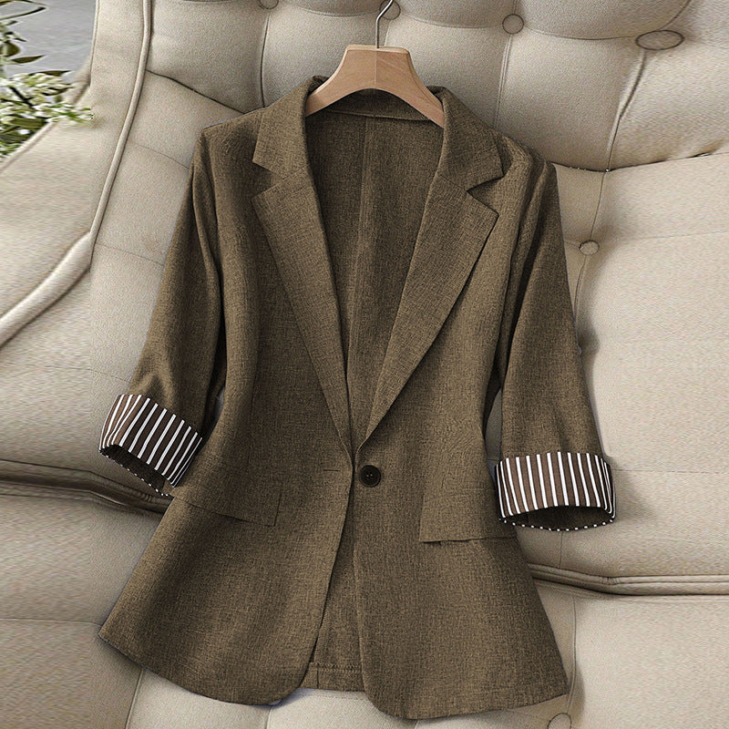 Collar striped jacket
