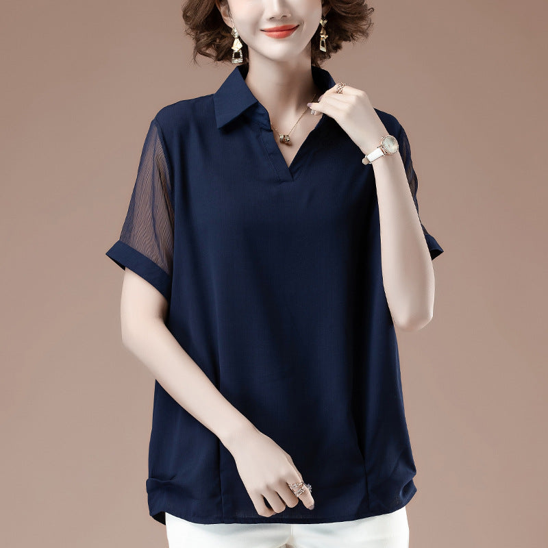 Women's collar short sleeved t-shirt