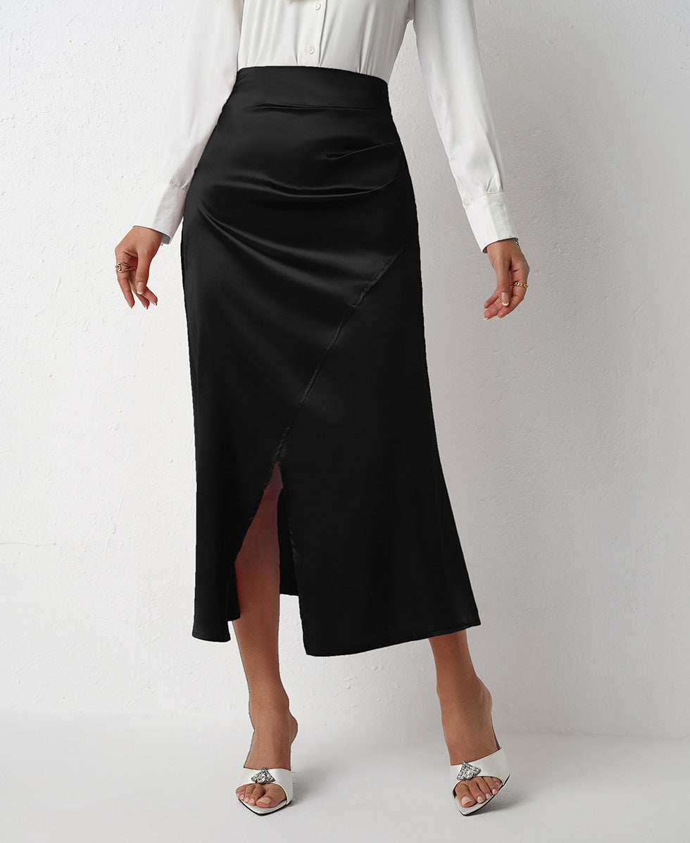 Women's high waisted slit long skirt