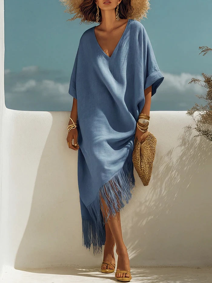 New Casual Beach Travel TK Comfortable Fringe V-neck Sexy Atmosphere Dress
