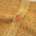 Retro loose yellow round neck sweater jacket for women