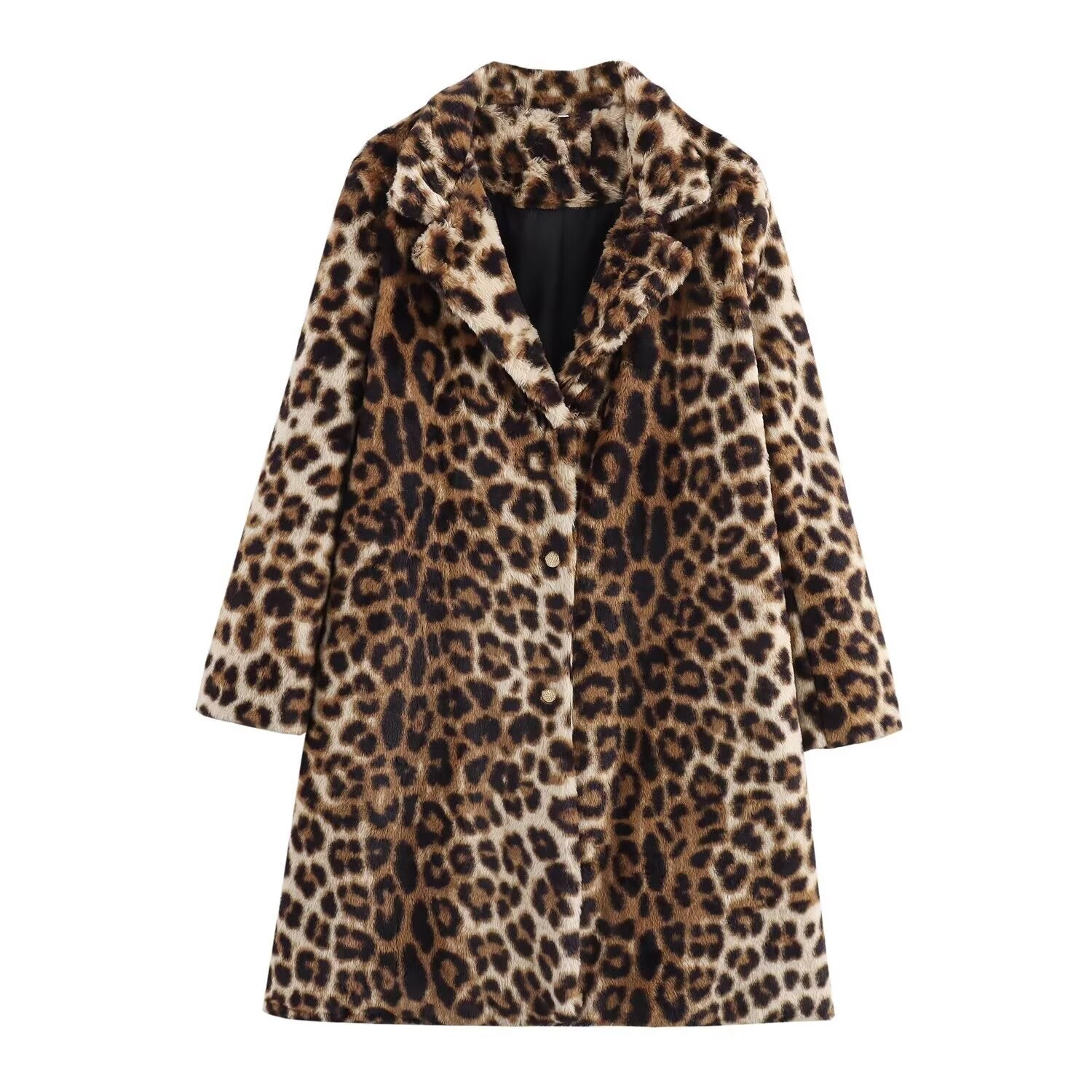 Casual versatile leopard print long jacket