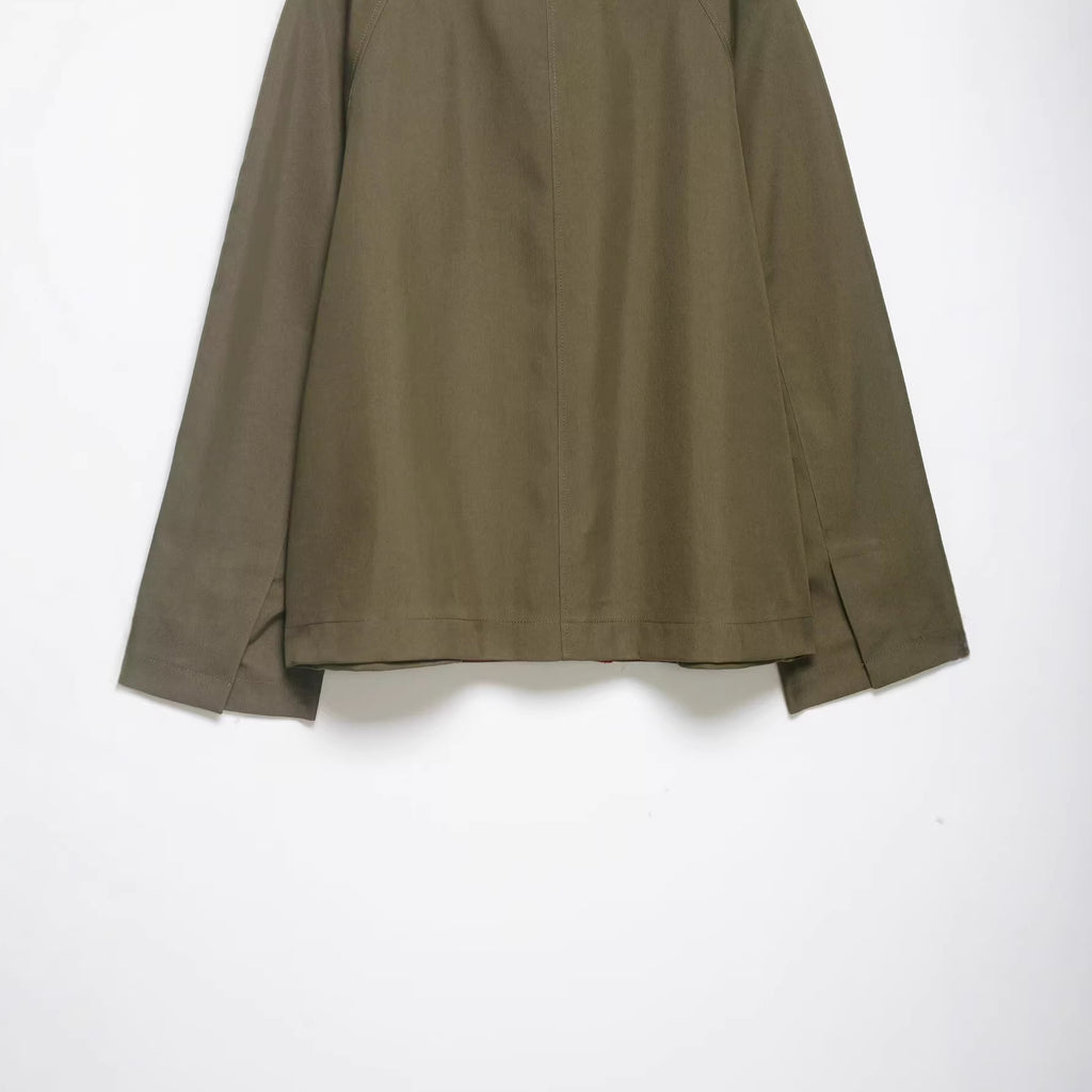 Style High Neck Loose Short Trench Coat for Women