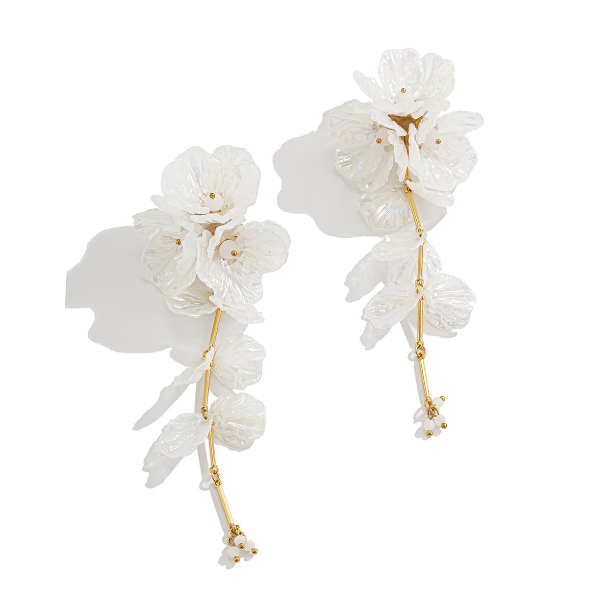 Fashionable Colorful CCB Flower Necklace Sweet and Simple Metallic Clavicle Chain