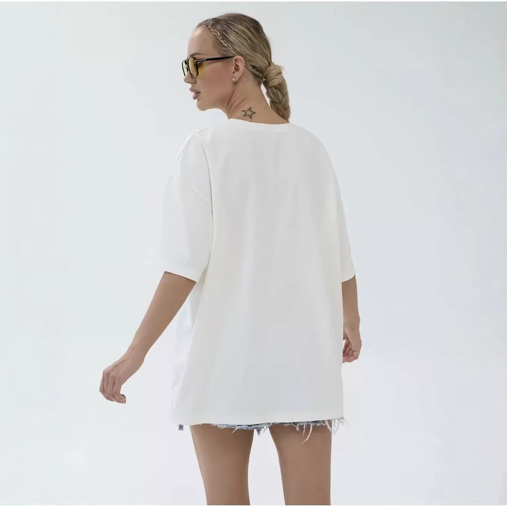Round neck short sleeved top for women