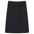 Woolen Midi Skirt for Women with Detachable Belt Straight Cut Elegant and Classic Style
