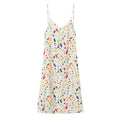Colorful spotted printed backless lace up suspender dress