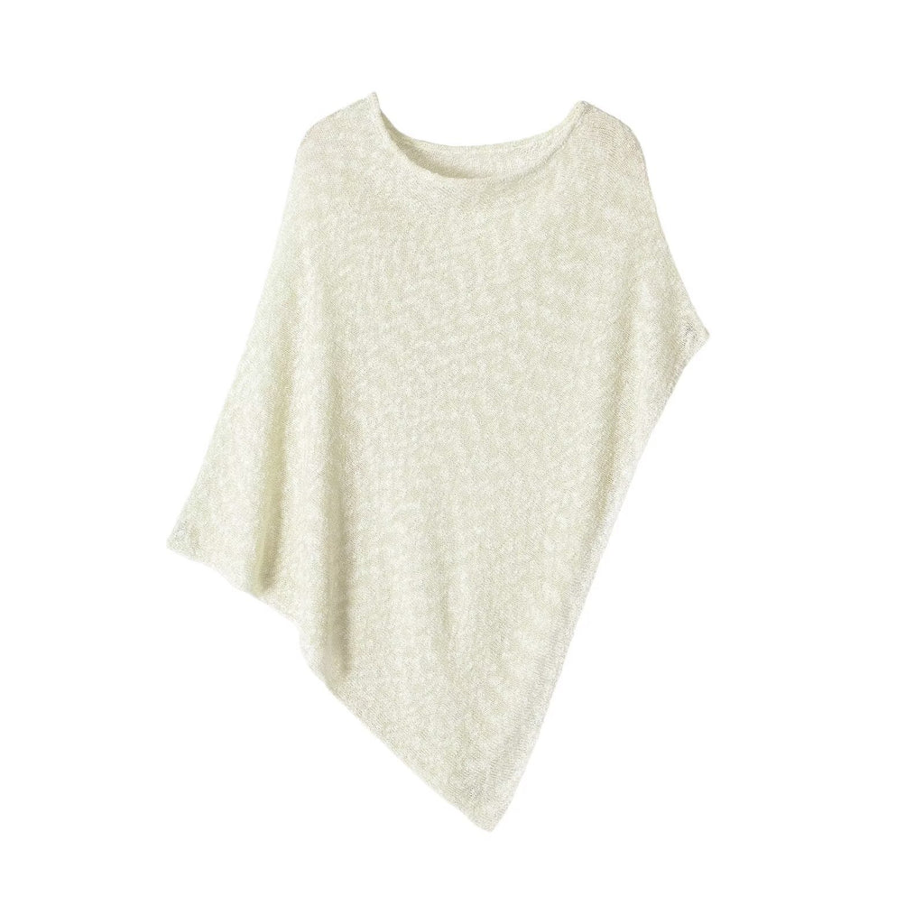 Asymmetric batched sleeve metal wire cloak top