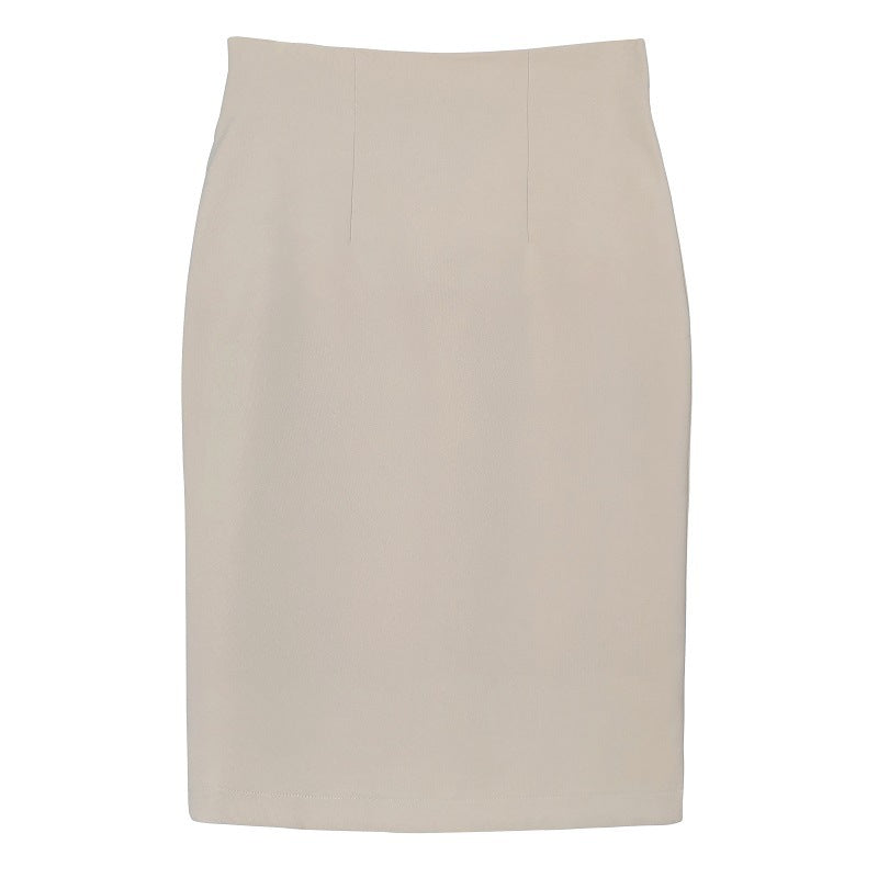 High waisted tight fitting hip hugging mid length skirt for women