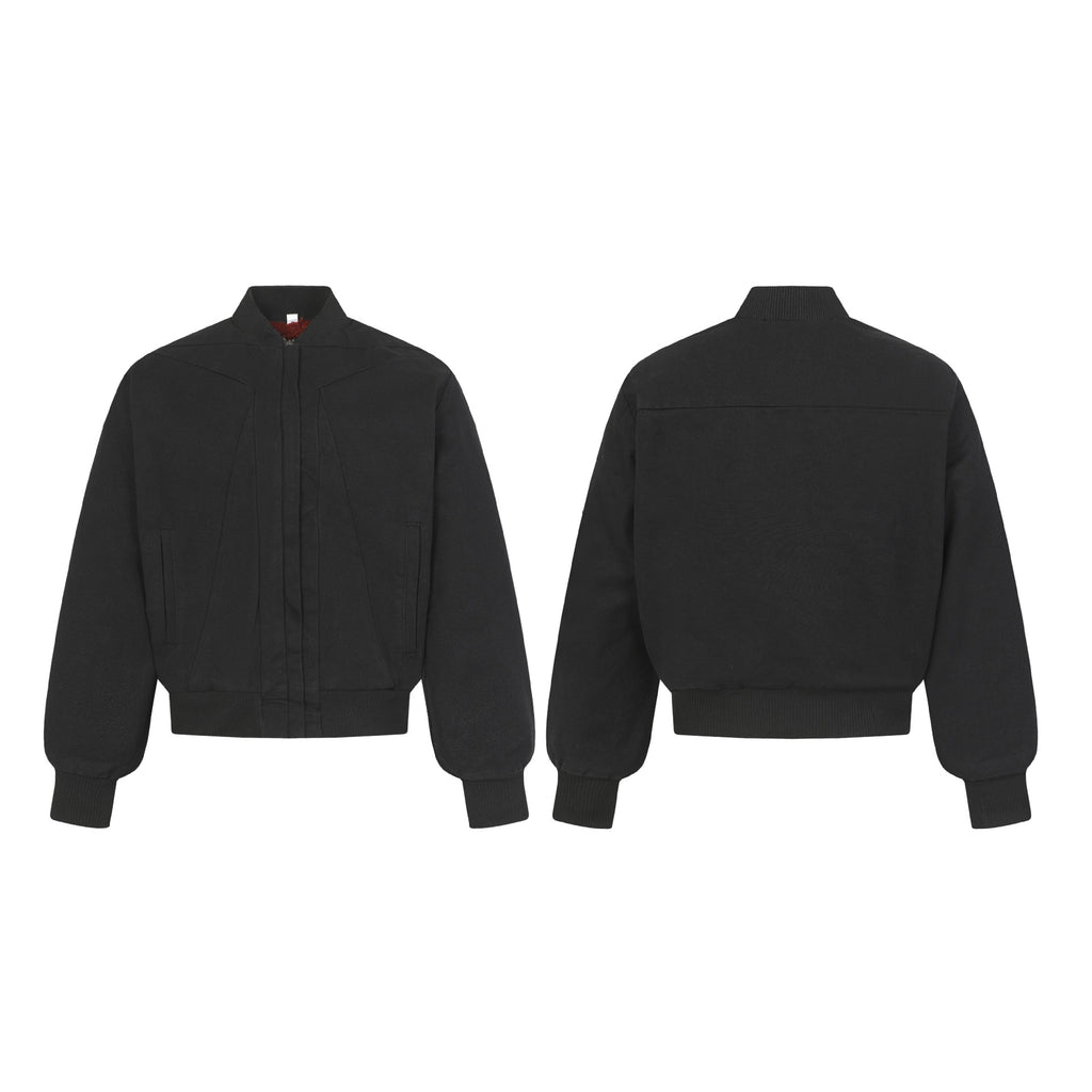 Thick silhouette baseball jacket