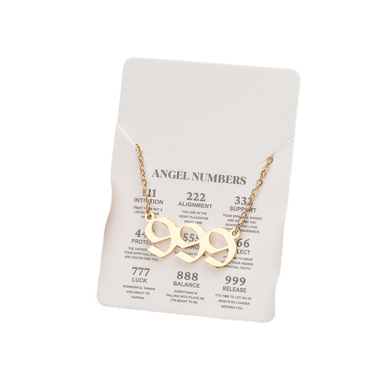 Personalized Angel Number 111-999 Stainless Steel Non Fading Pendant Necklace