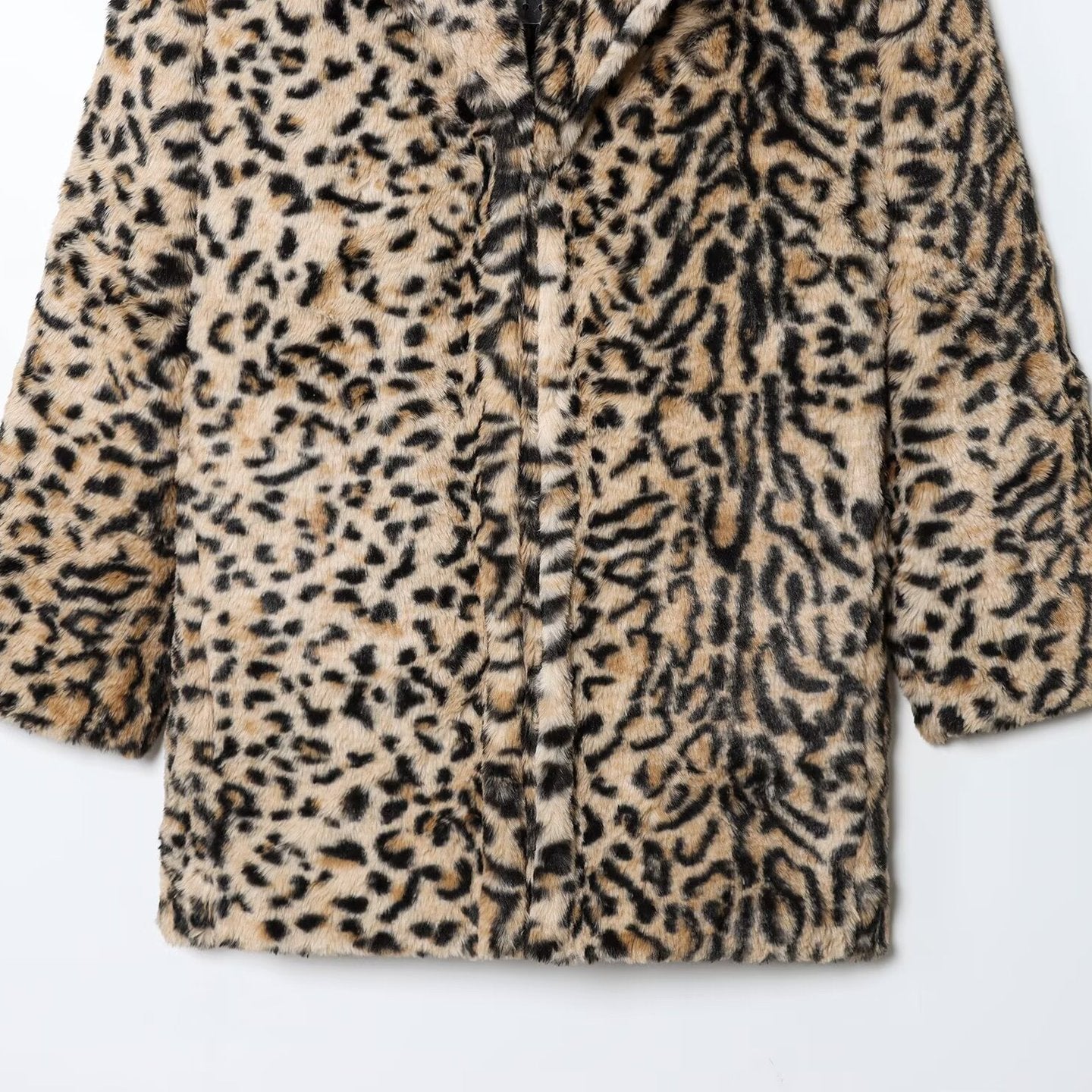 Artificial fur effect coat jacket