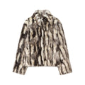 Artificial fur effect coat jacket