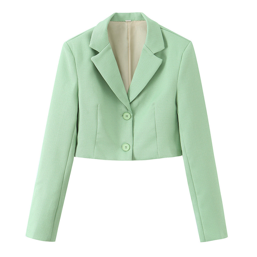 Commuting style spicy girl short long sleeved suit jacket