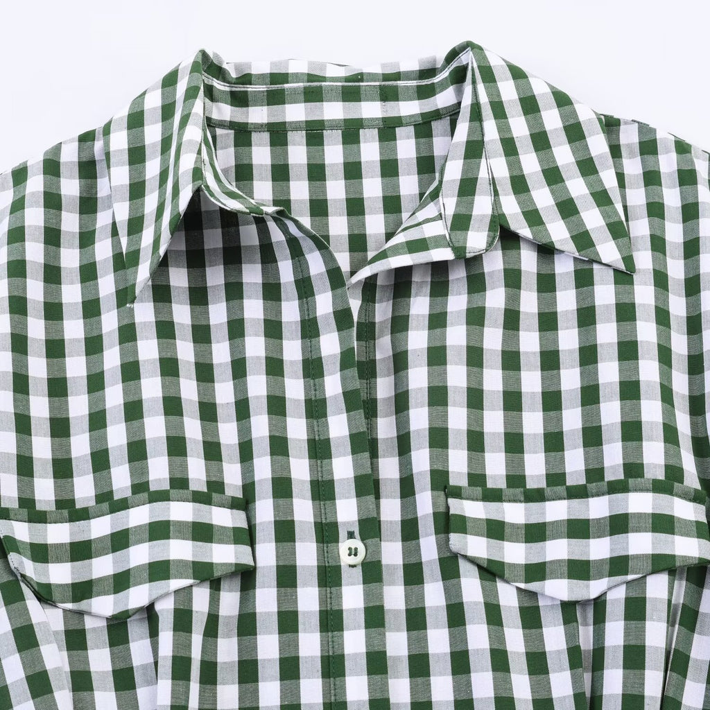 Retro commuting style shirt style dress