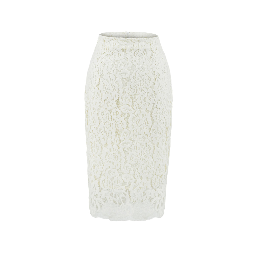 Slimming lace midi skirt