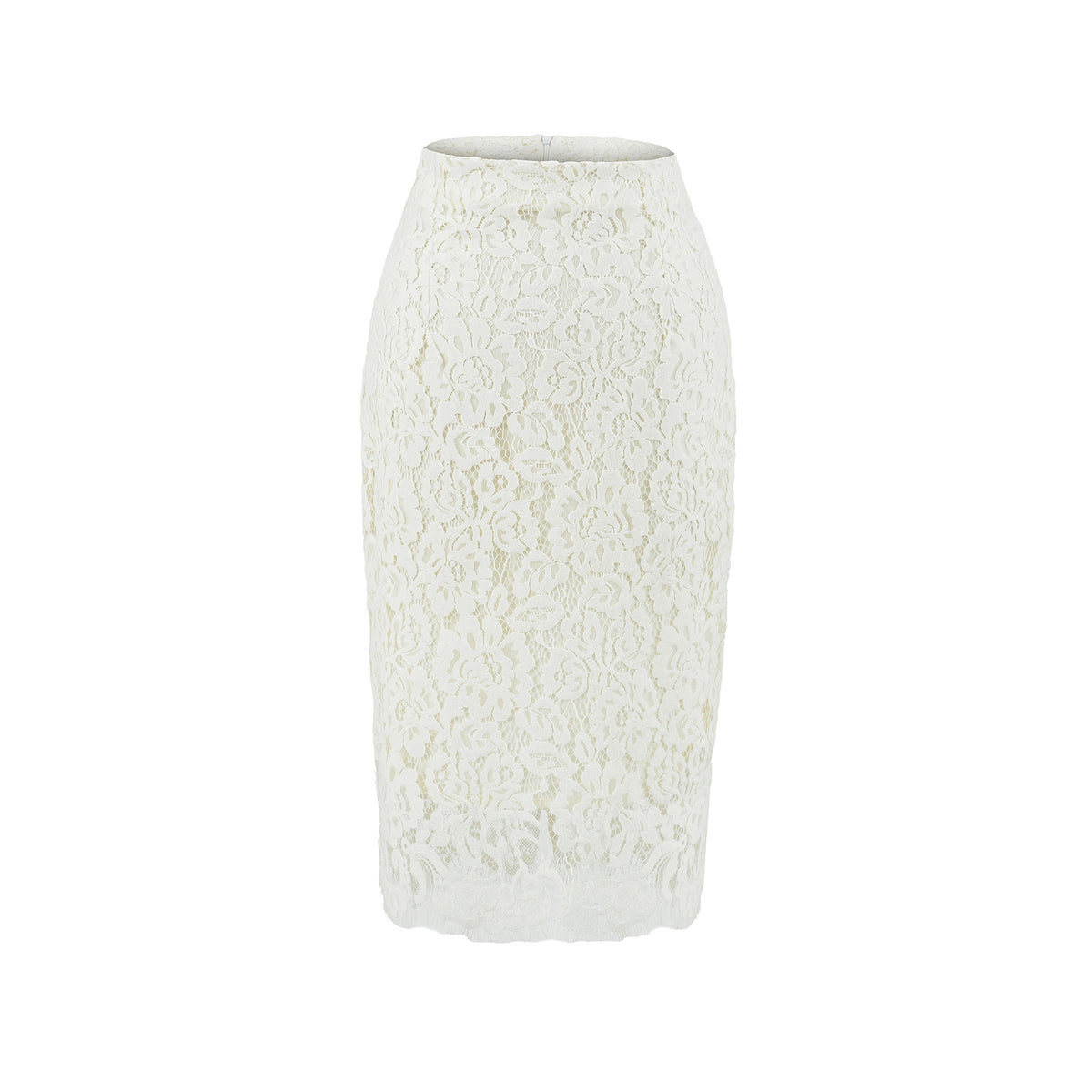 Slimming lace midi skirt