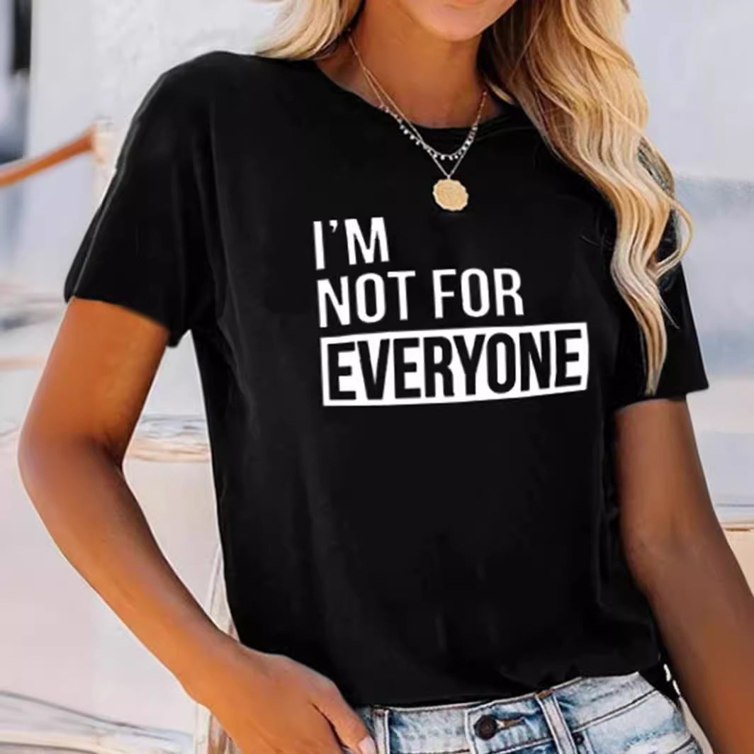 Printed Round Neck Crewneck T-Shirt for Women Fashion Casual Top