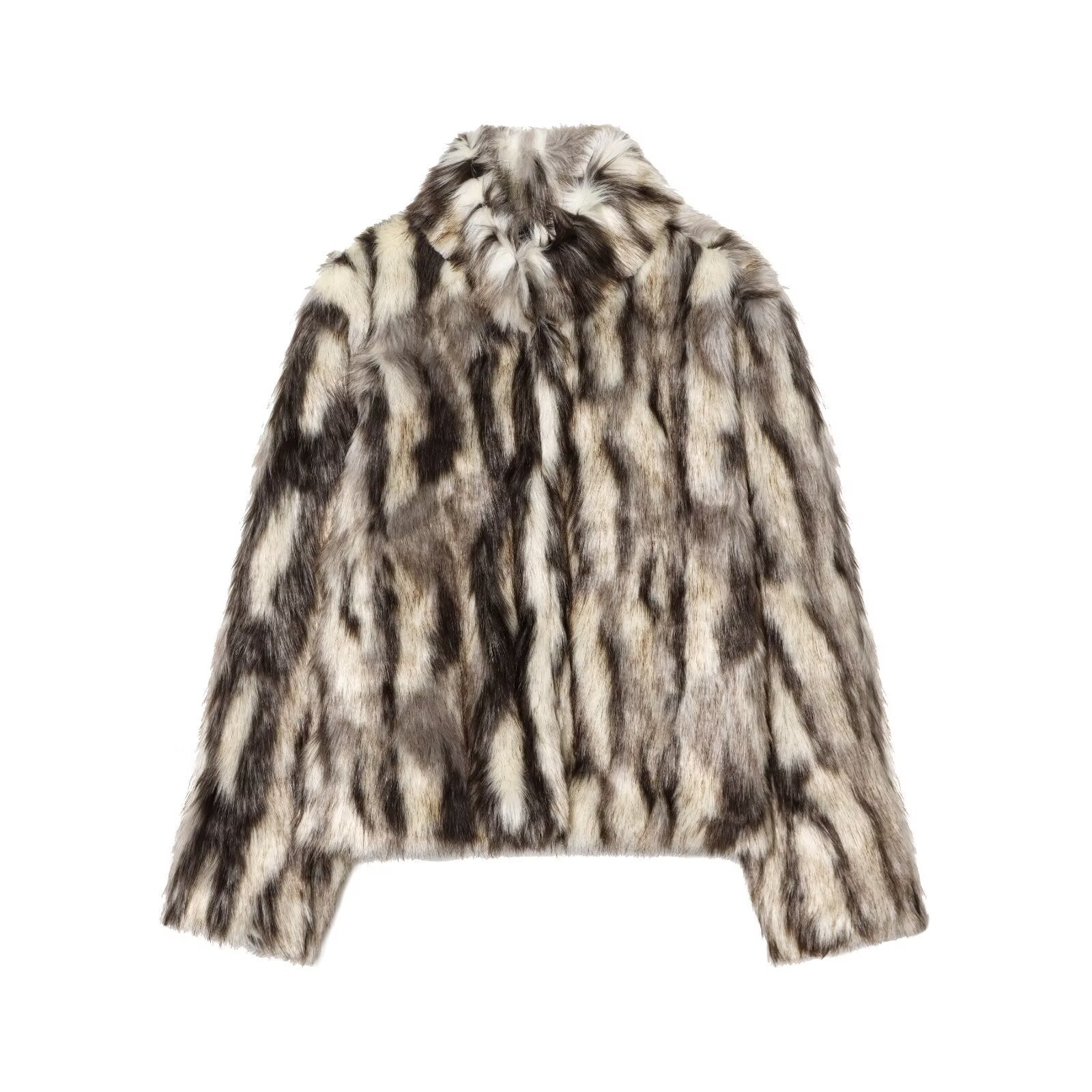 Artificial fur effect coat jacket